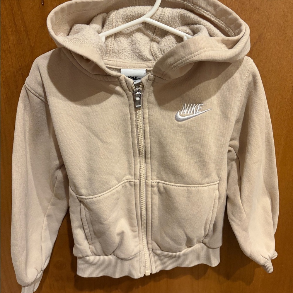 Nike Kids Beige Zip-Up Hoodie